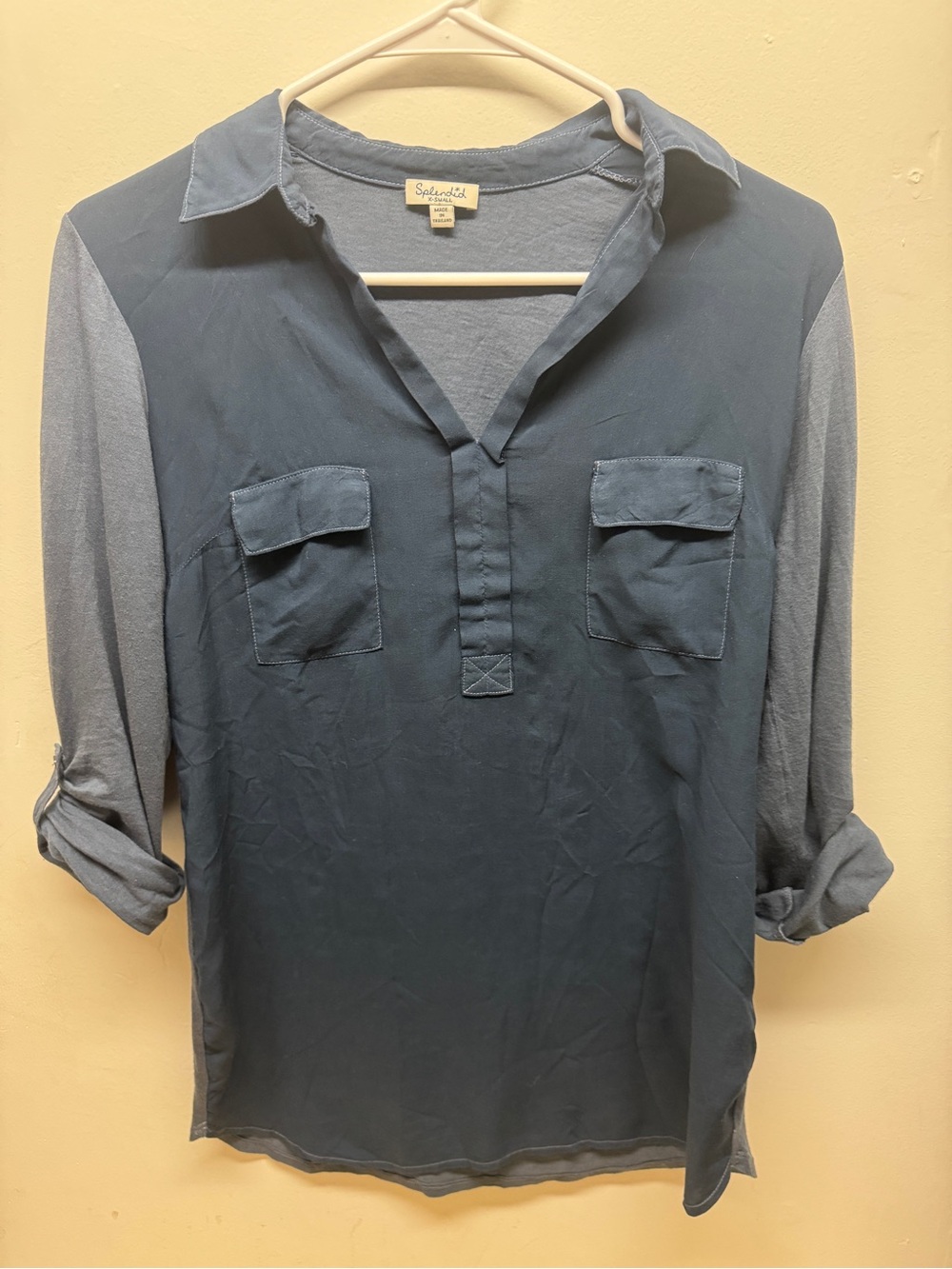 Splendid Slate Blue Button-Front Shirt